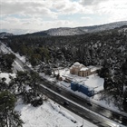 Aerial shots from the snowy Monastery of Daphni by Konstantina Delli (25-1-2022)